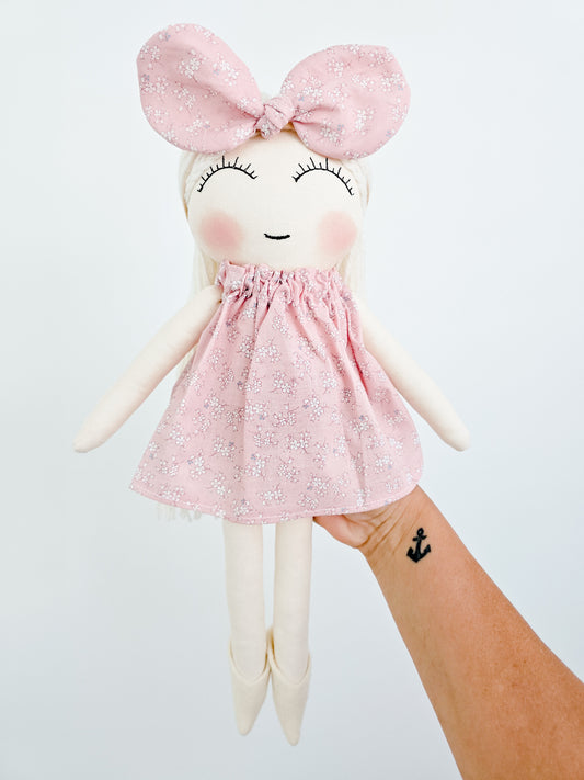 Handmade Doll with Bow - Petal