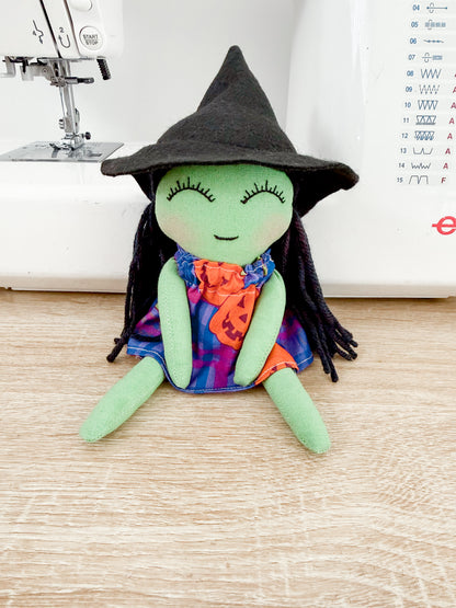 Mini Witch Black Hair - Pumpkin