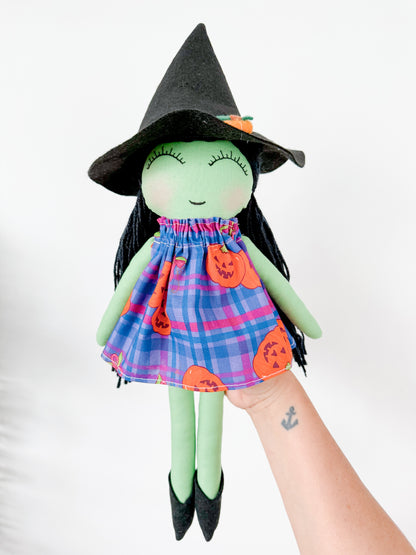 Witch Doll Black hair - Pumpkin